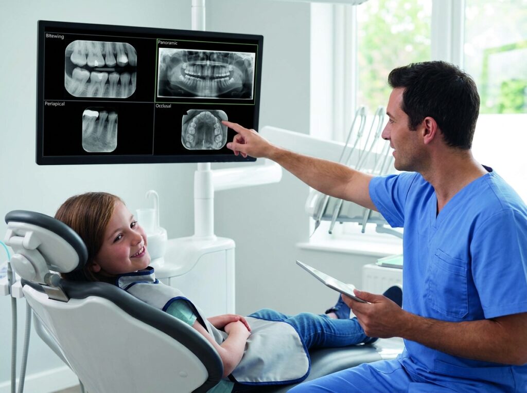 Professional illustration of Types of Dental X-Rays Used in Pediatric Dentistry