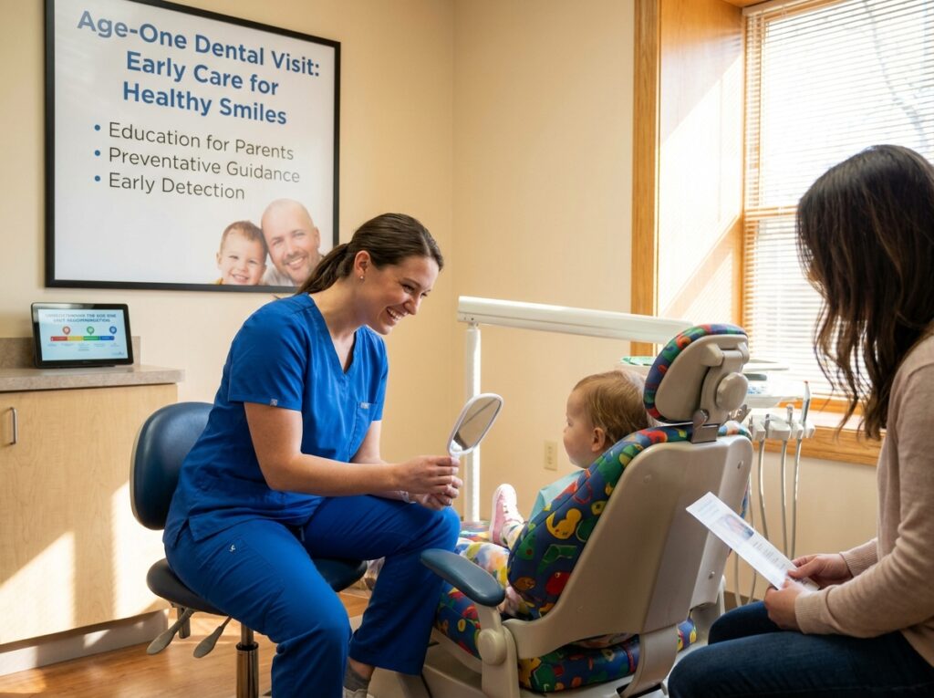 Professional illustration of Understanding the Age-One Visit Recommendation