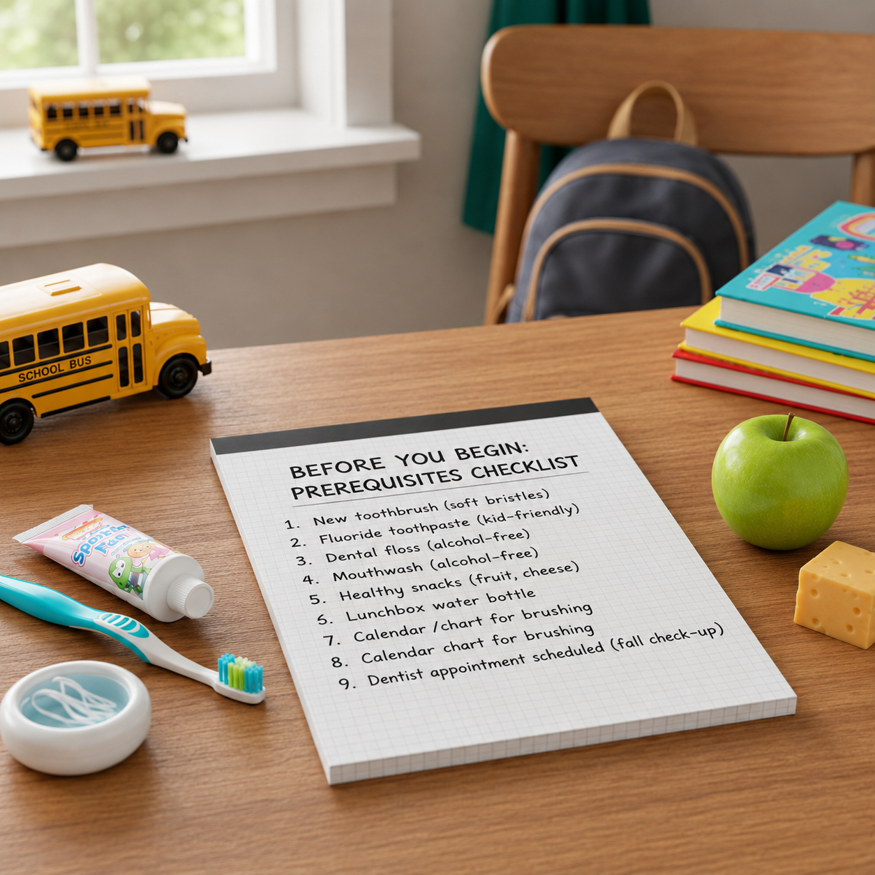 Getting kids ready for back to school means more than new supplies — don't forget their dental health! A handy prerequisites checklist makes it easy to cover all the essentials.