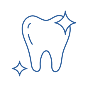 Shining clean tooth icon with sparkles